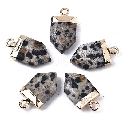 Natural Dalmatian Jasper Pointed Pendants X-G-N326-34D-1