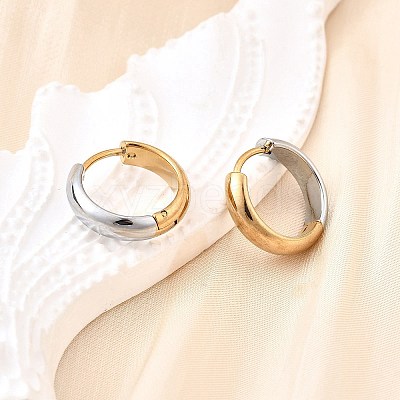 304 Stainless Steel Hoop Earrings EJEW-Z123-01B-GP-1