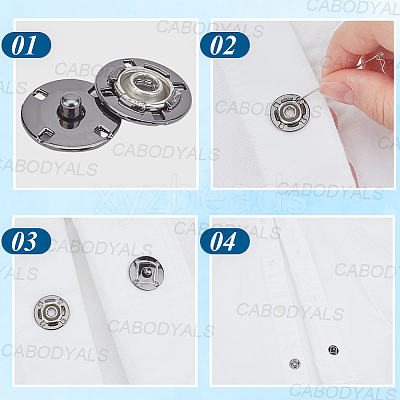 10Pairs Alloy Snap Buttons FIND-CY0001-53B-1