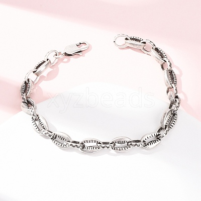 304 Stainless Steel Link Chain Bracelets for Women Men BJEW-C148-06AS-1