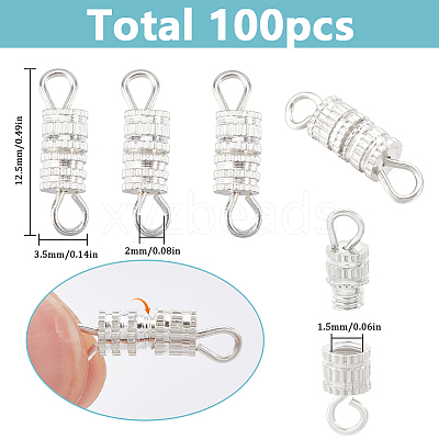 100Pcs Alloy Screw Clasps FIND-SC0012-07S-1