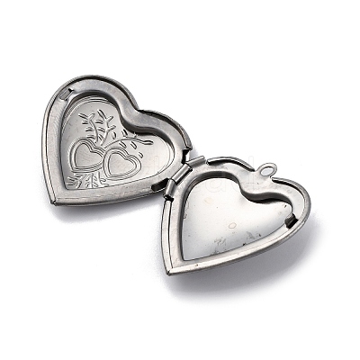 304 Stainless Steel Locket Pendants STAS-S171-13P-05-1
