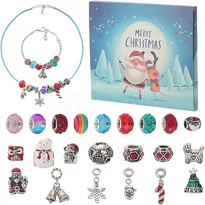 Christmas Theme DIY European Bracelet Necklaces Making Kit DIY-WH0308-346-1