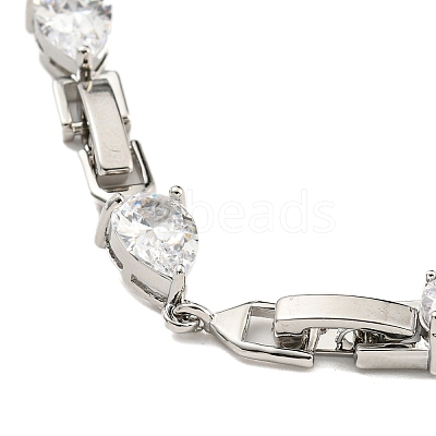 Brass Micro Pave Cubic Zirconia Necklaces NJEW-H027-01P-01-1