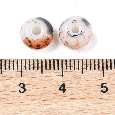 Opaque Spray Painted Glass Beads GLAA-G118-01Q-1