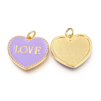 Brass Enamel Pendants KK-B027-03G-F-1
