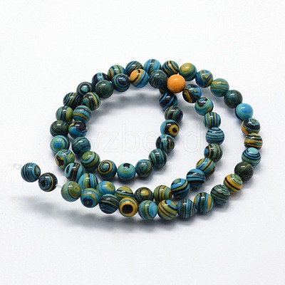 Synthetic Malachite Beads Strands G-I199-32-4mm-E-1
