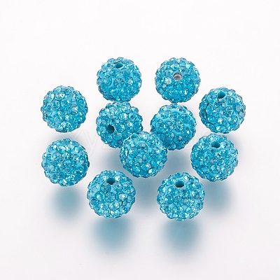 Polymer Clay Rhinestone Beads X-RB-K050-8mm-C24-1