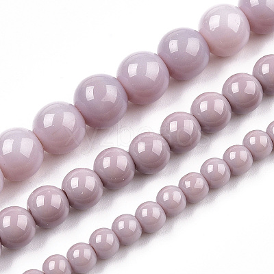 Opaque Solid Color Glass Beads Strands GLAA-T032-P4mm-07-1