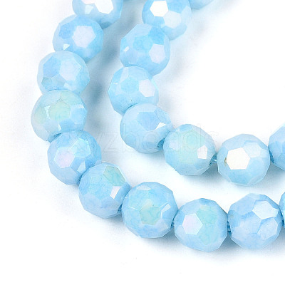 Anti-Tarnish Electroplate Glass Beads Strands X-EGLA-T021-6mm-15-01-1