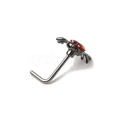 Heart Spider 316L Surgical Stainless Steel with Cubic Zirconia L-Shaped Nose Rings FS-WG44168-01-1