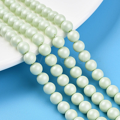 Baking Paint Pearlized Glass Pearl Bead Strands HY-N002-6mm-B02-1