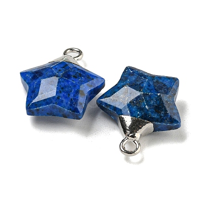 Natural Sesame Jasper Imitation Lapis Lazuli Pendants G-P540-01P-04-1-1