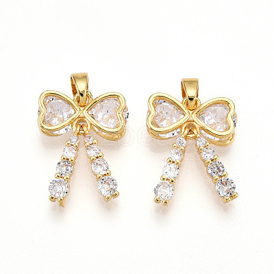 Brass Micro Pave Cubic Zirconia Pendants KK-N257-26A-G-1