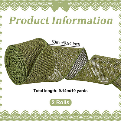 10 Yards Burlap Ribbons SRIB-WH0026-11B-1