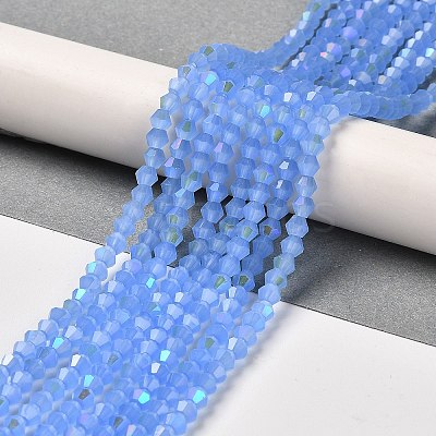 Imitation Jade Electroplate Glass Beads Strands EGLA-A039-J4mm-L04-1