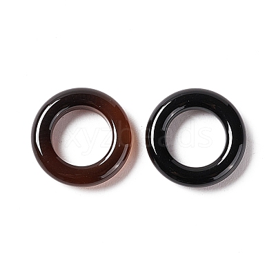 Natural Black Agate Charms G-E141-02-1