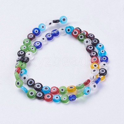 Handmade Evil Eye Lampwork Beads Strands LAMP-J089-A01-1