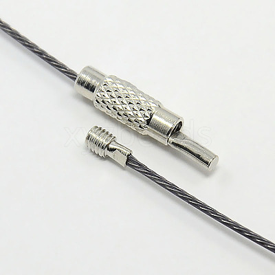 201 Stainless Steel Wire Necklace Cord TWIR-SW001-10-1