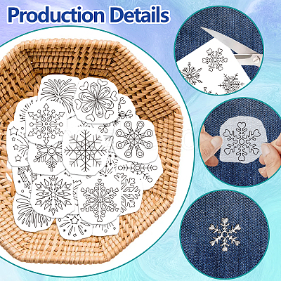 4 Sheets 11.6x8.2 Inch Stick and Stitch Embroidery Patterns DIY-WH0455-023-1