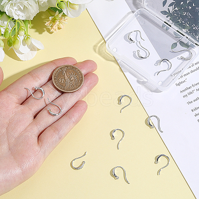 8 Pairs Brass Earring Hooks KK-BBC0027-65P-1