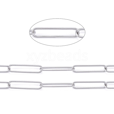 Tarnish Resistant 304 Stainless Steel Paperclip Chains CHS-F011-03A-P-1
