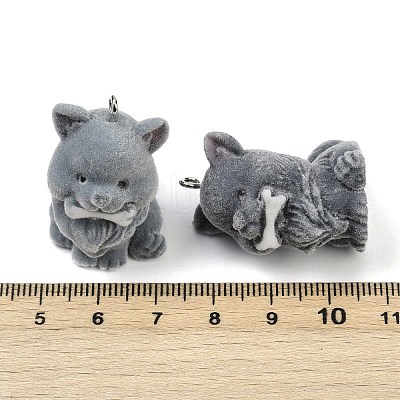 Flocky Resin Pendants FIND-A052-07D-1