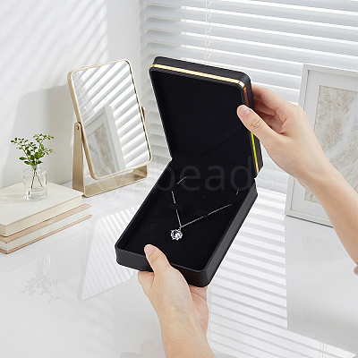 Imitation Leather Pure Color Flip-open Gift Boxes CON-WH0095-238B-02-1