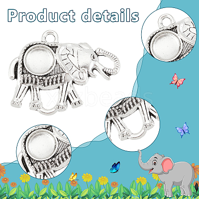 40Pcs 2 Style Tibetan Style Alloy Pendant Cabochon Settings FIND-PH0004-86-1