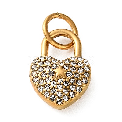 304 Stainless Steel Rhinestone Pendants RB-CBA324D-01G-10-1