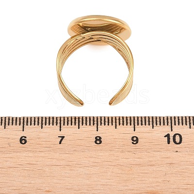 304 Stainless Steel Open Cuff Ring Components STAS-F366-06E-G-1