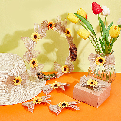 Linen Bowknot Ornament Accessories DIY-WH0430-069-1
