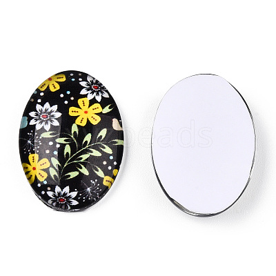 Flatback Glass Cabochons GGLA-WH0034-05-1