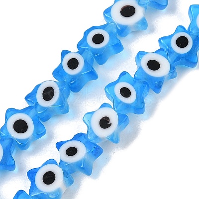 Handmade Evil Eye Lampwork Beads Strands LAMP-G166-02D-1