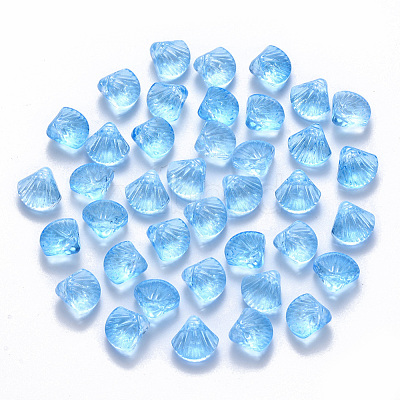 Transparent Spray Painted Glass Beads GLAA-T016-04D-1