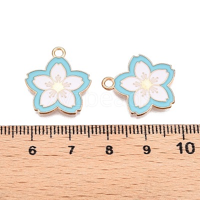 Light Gold Plated Alloy Enamel Pendants PALLOY-N176-28A-RS-1