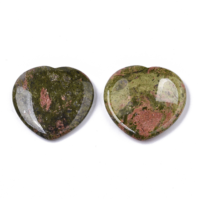Natural Unakite Thumb Worry Stone G-N0325-01T-1