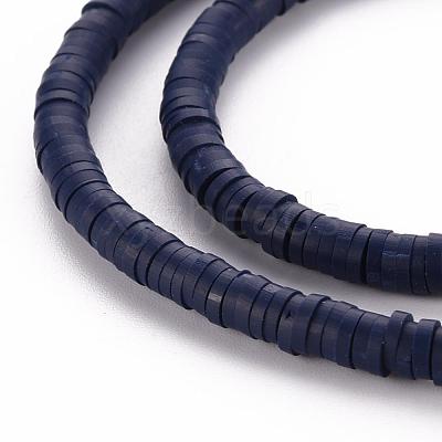 Flat Round Handmade Polymer Clay Bead Spacers X-CLAY-R067-4.0mm-35-1