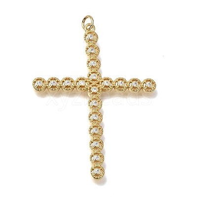 Brass Micro Pave Clear Cubic Zirconia Pendants CU-CBA9883-05I-G-1