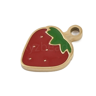 304 Stainless Steel Enamel Charms STAS-I338-01G-04-1