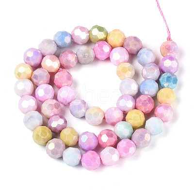 Anti-Tarnish Electroplate Glass Beads Strands X-EGLA-T021-8mm-15-14-1