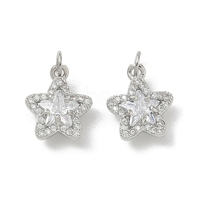 Brass Micro Pave Clear Cubic Zirconia Charms LS-CU-CBA9FFD-07P-1