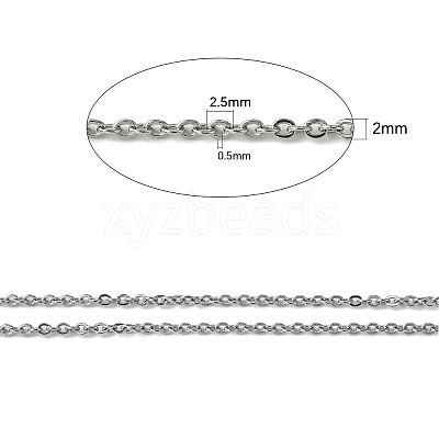 Tarnish Resistant 304 Stainless Steel Cable Chains CHS-H001-2mm-15P-1