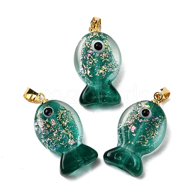 Handmade Dichroic Foil Lampwork Pendants X1-DICH-G001-01G-05-1