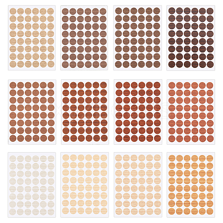 24 Sheets 12 Colors PVC Self-Adhsive Screw Holes Cover Caps Stickers DIY-FH0010-35-1