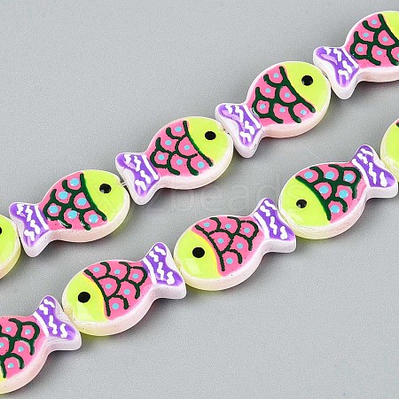 Dyed & Heated Glass Enamel Beads GLAA-T023-45F-1