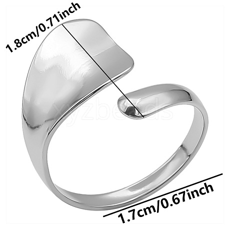 Non-Tarnish Minimalist Adjustable Geometric 304 Stainless Steel Cuff Ring for Women WQ6879-1-1