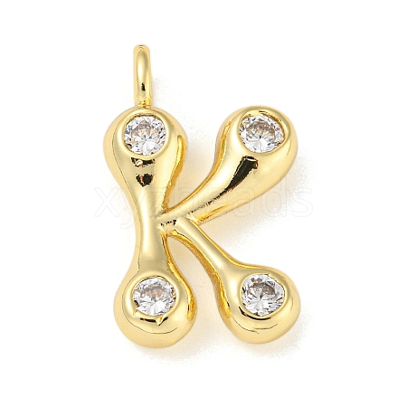 Rack Plating Brass Micro Pave Cubic Zirconia Pendants KK-A200-24G-K-1