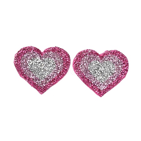 Heart Hotfix Rhinestone Iron on Patches DIY-WH0308-193C-1