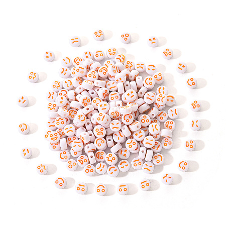 White Opaque Acrylic Beads MACR-YW0001-20A-1